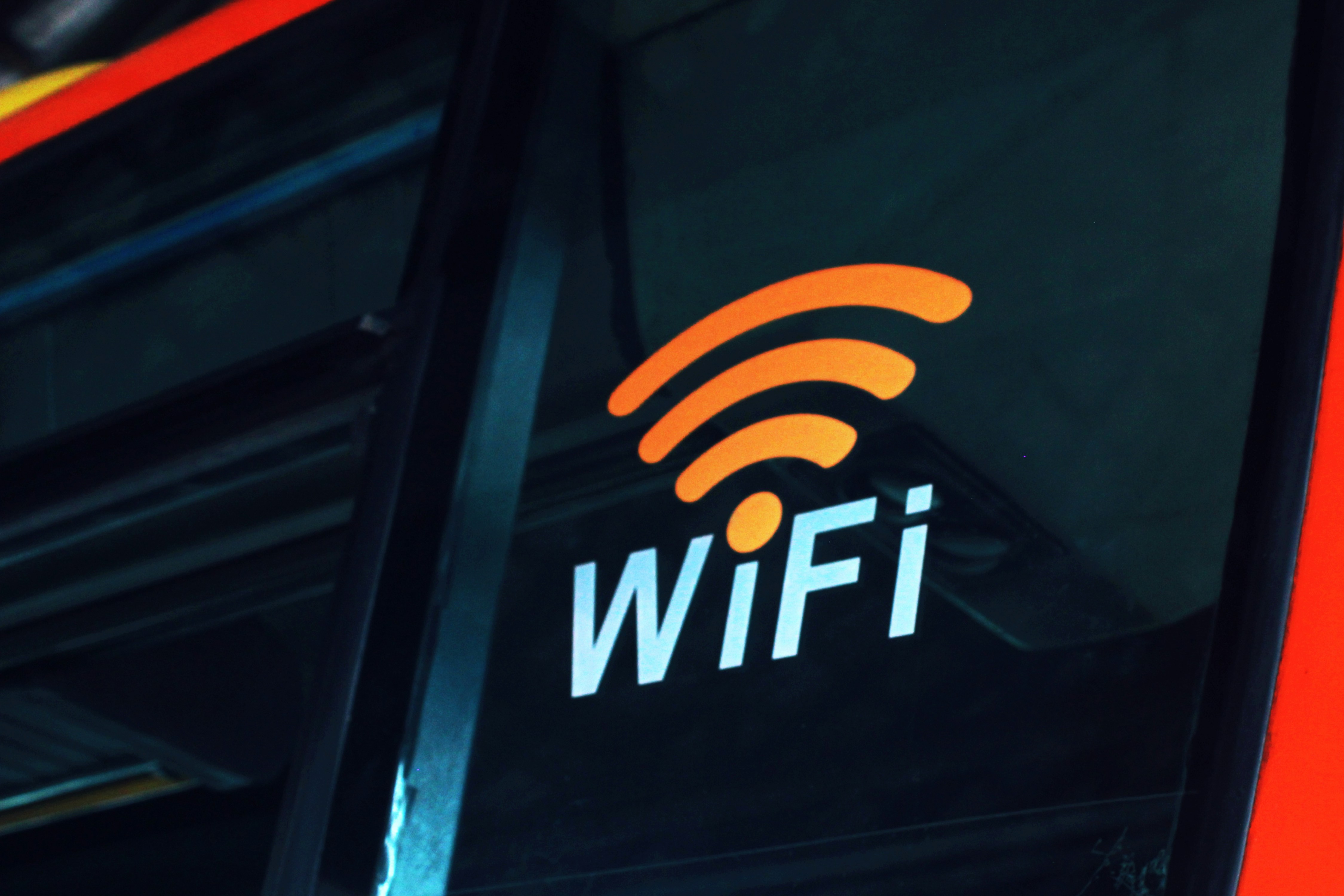 The word "WiFi" with the wifi icon on top of the first "i"